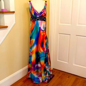 Cocktail dress with gorgeous vibrant colors